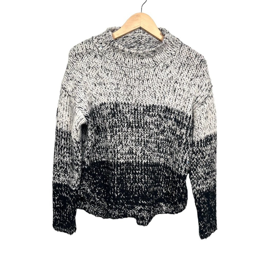 Superdry wool blend Womens Iridescent Ombre Jumper Sweater black grey sz S‎